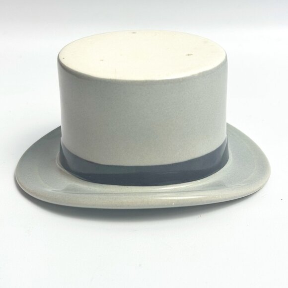 Vtg Lincoln Bennett & Co Glaze Grey Top Hat Advertising Ceramic Ashtray/Small Ca - Picture 3 of 13
